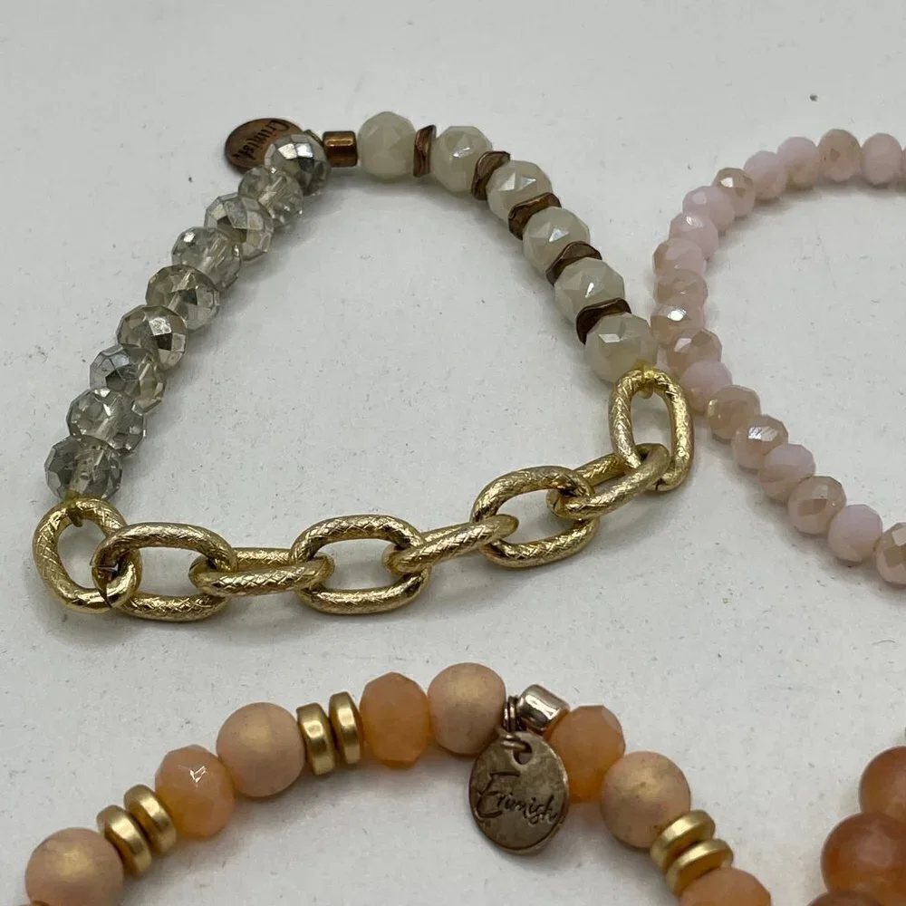 Erimish Beaded Stretch Bracelets Set of Four Multicolor OS One Size